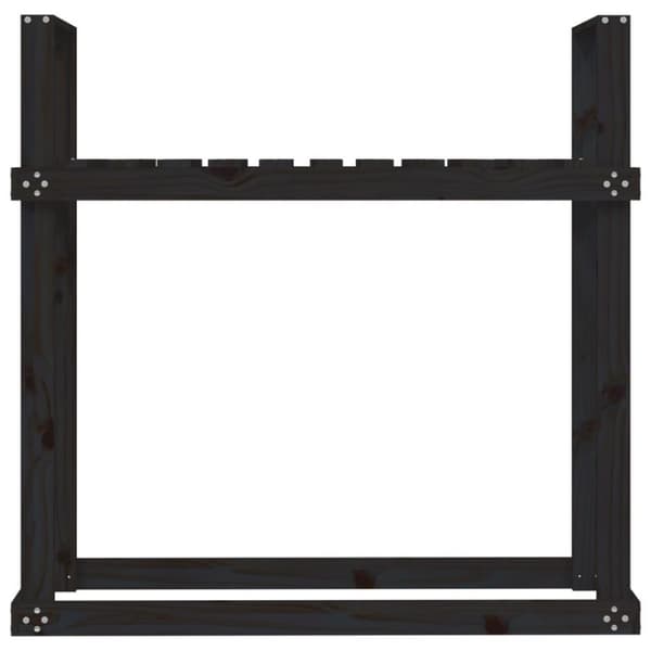 vidaXL Vedstativ svart 110x35x108,5 cm heltre furu