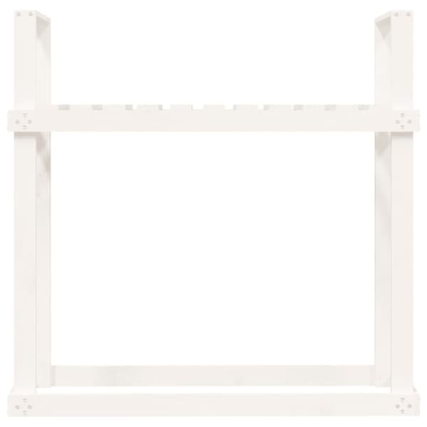 vidaXL Vedställ vit 110x35x108,5 cm massiv furu
