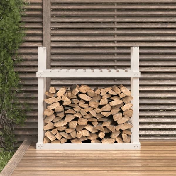 vidaXL Vedställ vit 110x35x108,5 cm massiv furu