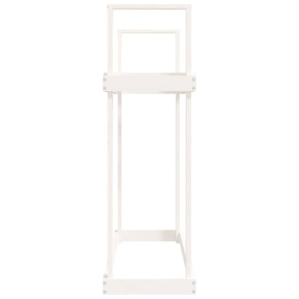 vidaXL brændestativ 1110x35x108,5 cm massivt fyrretræ hvid