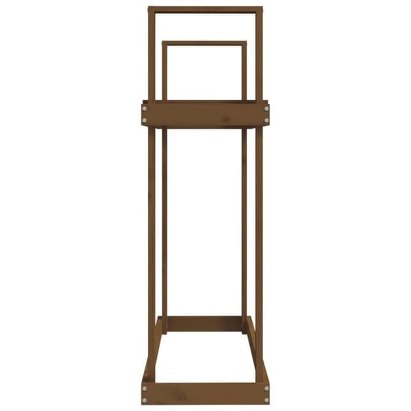 vidaXL brændestativ 110x35x108,5 cm massivt fyrretræ gyldenbrun