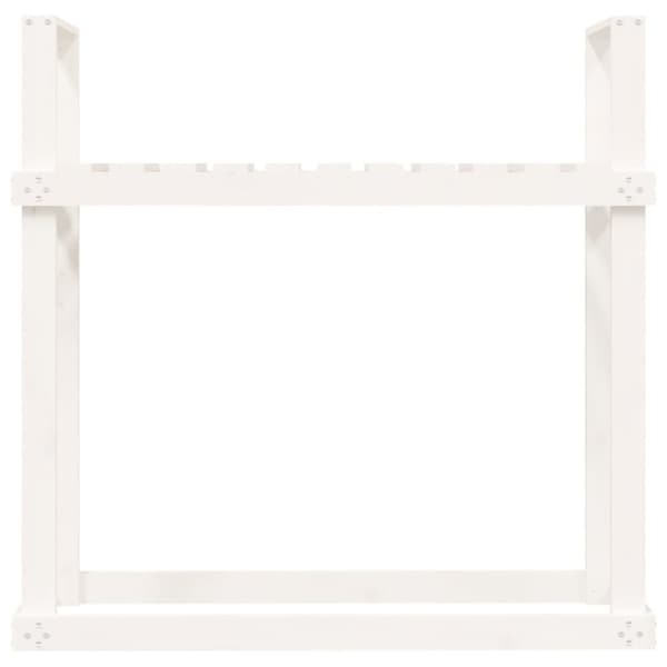 Polttopuuteline valkoinen 110x35x108,5 cm täysi mänty