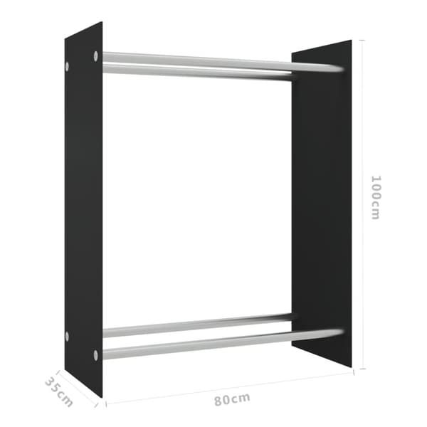 brændestativ 80x35x100 cm hærdet glas sort
