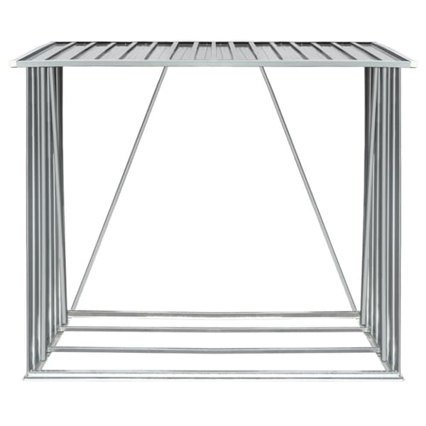 brændeskur til haven galvaniseret stål 163 x 83 x 154 cm grå