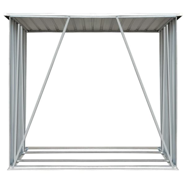 brændeskur til haven galvaniseret stål 163 x 83 x 154 cm grå