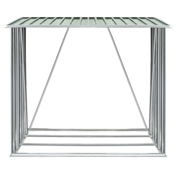 Vedskjul galvaniserat stål 163x83x154 cm grön