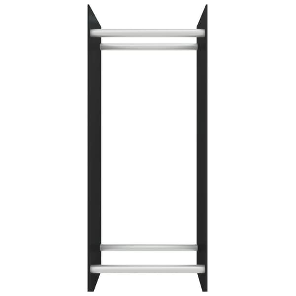 brændestativ 40x35x100 cm hærdet glas sort