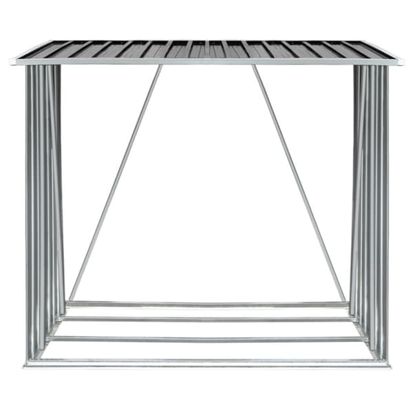 brændeskur til haven 163x83x154 cm galvaniseret stål antracitgrå