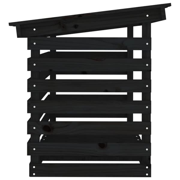 brændestativ 108x73x79 cm massivt fyrretræ sort
