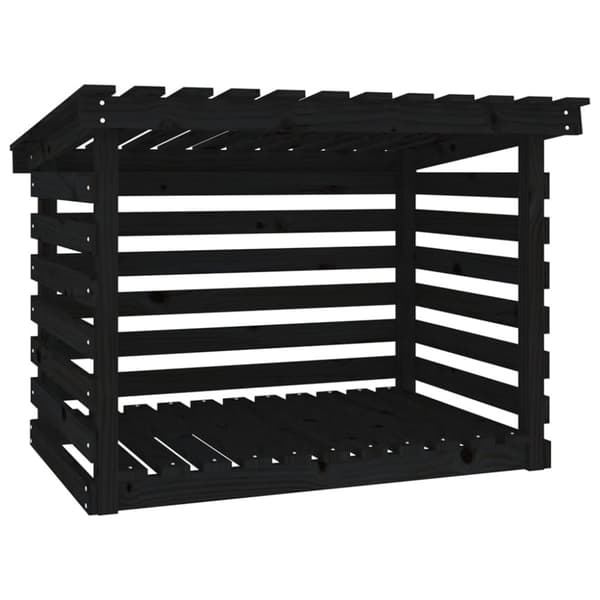 brændestativ 108x73x79 cm massivt fyrretræ sort