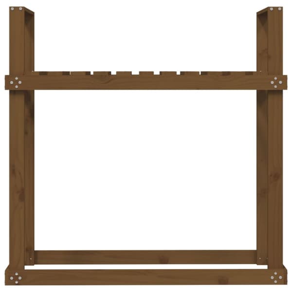 brændestativ 110x35x108,5 cm massivt fyrretræ gyldenbrun