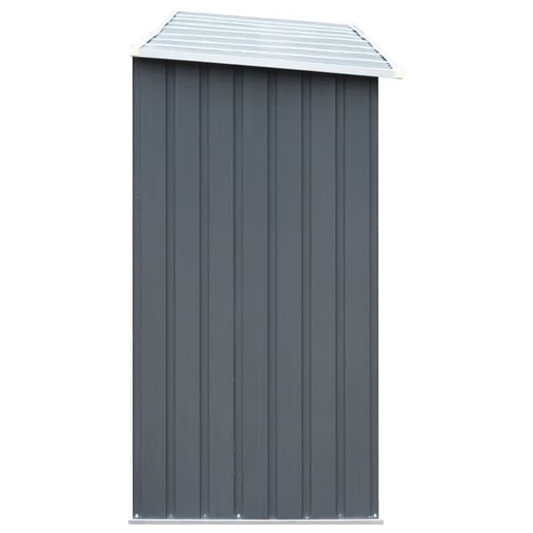 brændeskur til haven galvaniseret stål 330x84x152 cm grå