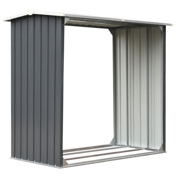 brændeskur til haven galvaniseret stål 172 x 91 x 154 cm grå