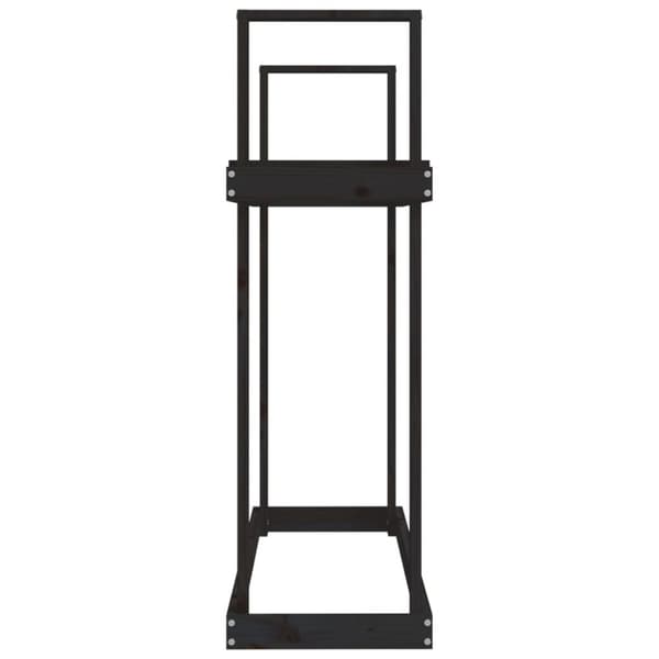 brændestativ 1110x35x108,5 cm massivt fyrretræ sort
