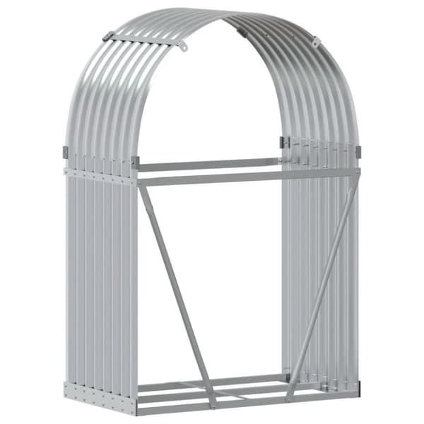brændestativ 80x45x120 cm galvaniseret stål sølvfarvet
