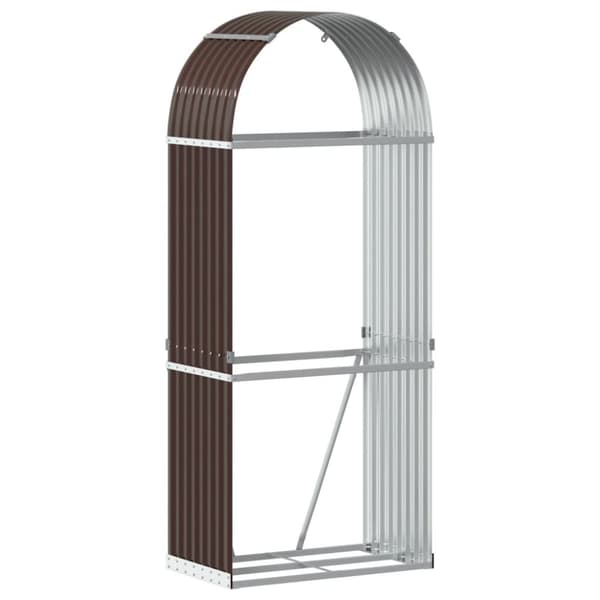 brændestativ 80x45x190 cm galvaniseret stål brun