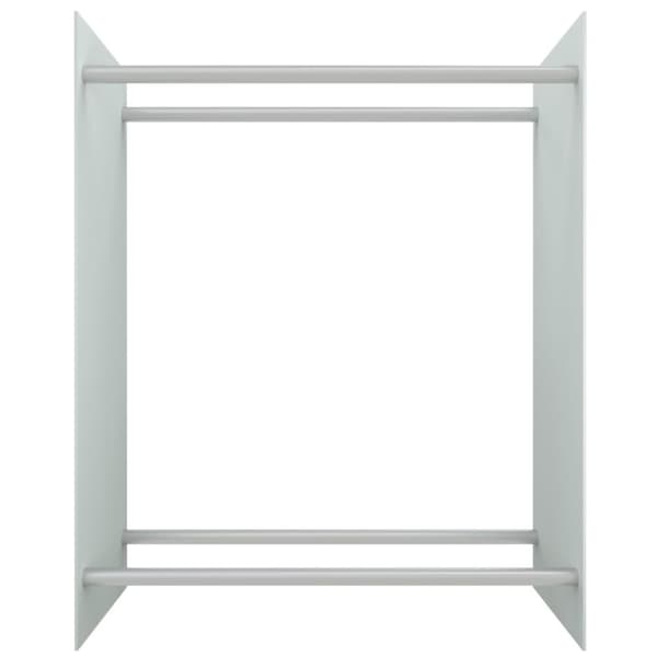 brændestativ 80x35x100 cm hærdet glas hvid
