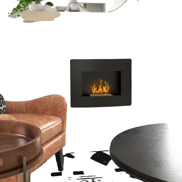 Bioetanol Kamin, Väggmonterad Design, 0,9 L Brännarkapacitet