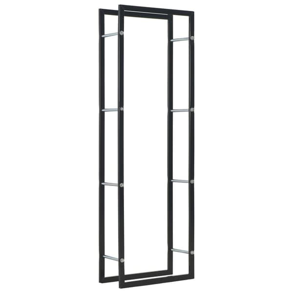 vidaXL Polttopuuteline musta 50x20x150 cm teräs