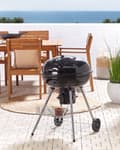 Miniatyrbild 2 av 10: Kolgrill Svart Stål Med lock BBQ Hjulförsedd Matlagningsgaller Hylla Termometer