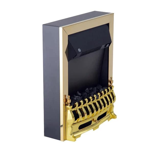 Rootz Elspis - Öppen spis - Elspis Spis - Öppen spis - Fristående - Eldstad Flame - 1000/2000W - Guld - 48,2 X 18,5 X 59,2 Cm