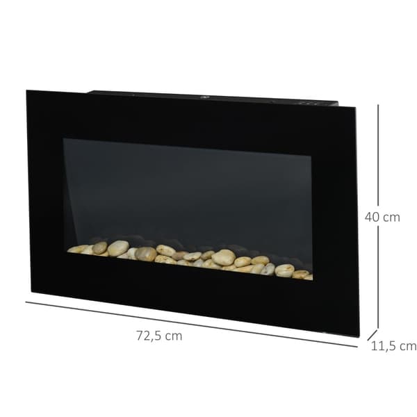 Rootz sähkötakka - Sisälämmitin - Seinään kiinnitettävä paloesine - Turvallinen ja tyylikäs - 72,5W x 11,5D x 40K cm
