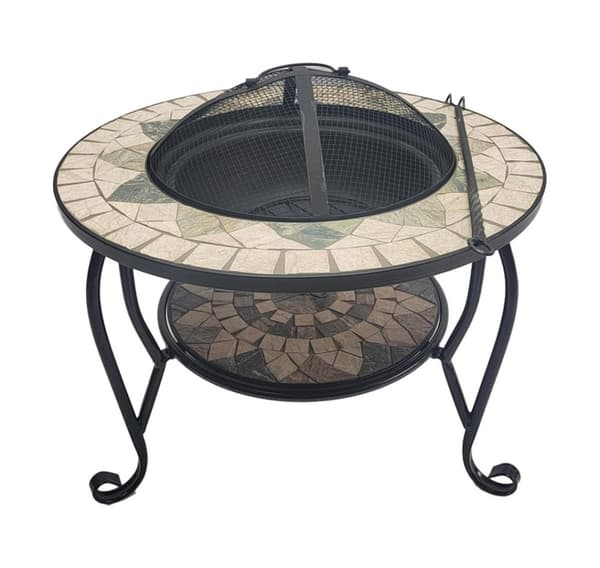 Bålpanne MOSAIKK 60x60xH45cm, beige