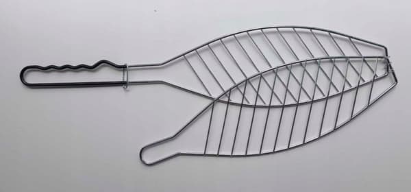 Grillrist i rustfrit stål til grillning af fisk 13,5x42,5 cm