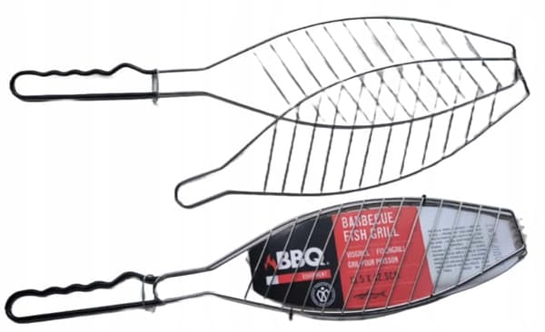 Grillrist i rustfrit stål til grillning af fisk 13,5x42,5 cm