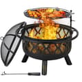 Miniatyrbillede 2 af 4: Justerbar Højde Bål Grill, Holdbart Støbejern, Nem Samling, Sikker Madlavning