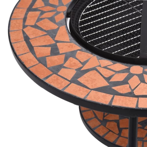vidaXL Eldfat med mosaikbord terrakotta 68 cm keramik