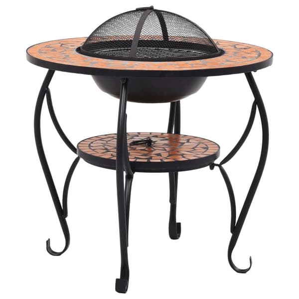 vidaXL Eldfat med mosaikbord terrakotta 68 cm keramik