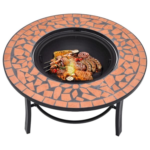 vidaXL bålfad mosaik 68 cm keramik terracottafarvet