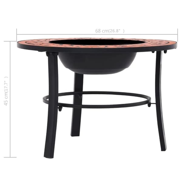 vidaXL bålfad mosaik 68 cm keramik terracottafarvet