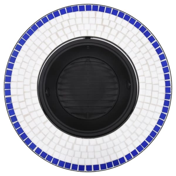 vidaXL bålfad mosaik 68 cm keramik blå og hvid