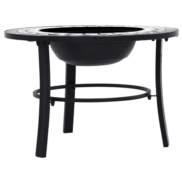 vidaXL bålfad mosaik 68 cm keramik sort og hvid
