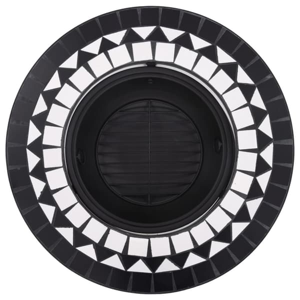 vidaXL bålfad mosaik 68 cm keramik sort og hvid