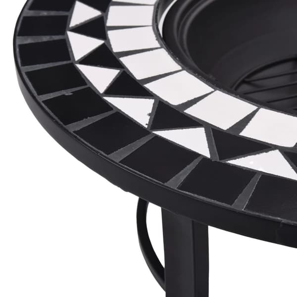 vidaXL bålfad mosaik 68 cm keramik sort og hvid
