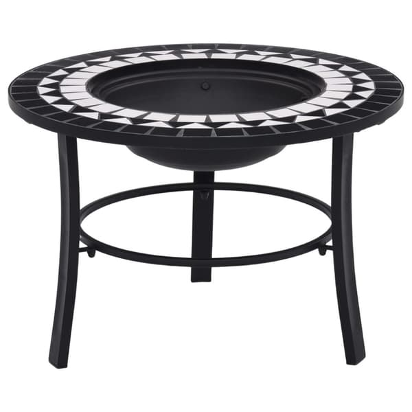 vidaXL bålfad mosaik 68 cm keramik sort og hvid