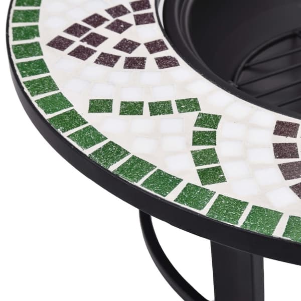 vidaXL Mosaiikkitulisija vihreä 68 cm keramiikka
