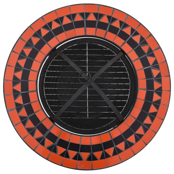 vidaXL bålfad mosaik 68 cm keramik terracottafarvet og hvid