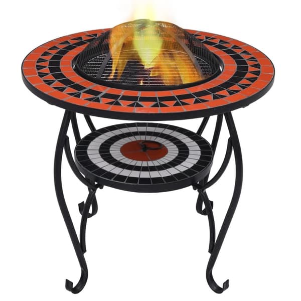 vidaXL bålfad mosaik 68 cm keramik terracottafarvet og hvid