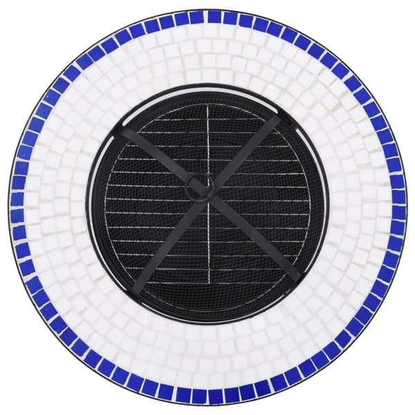 vidaXL Mosaiikkipöytä tulisijalla sininen ja valkoinen 60cm keramiikka