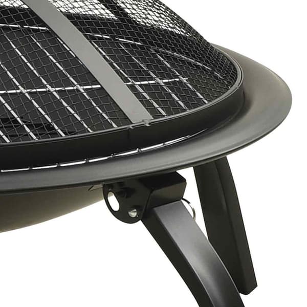 vidaXL 2-i-1 Eldstad med grill och eldgaffel 56x56x49 cm stål