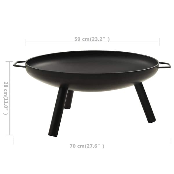 vidaXL bålfad 70x59x28 cm stål