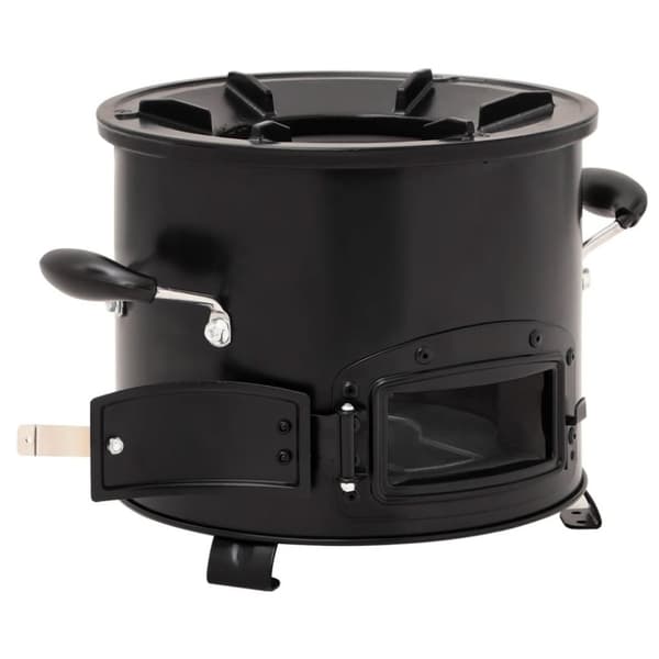 vidaXL Vedeldad campingspis svart 36x26x22,5 cm metall