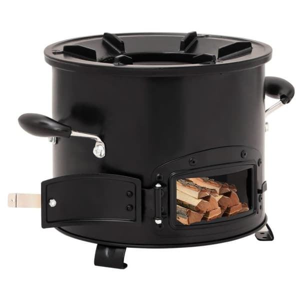 vidaXL Vedeldad campingspis svart 36x26x22,5 cm metall