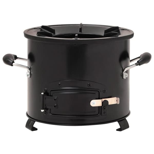 vidaXL Vedeldad campingspis svart 36x26x22,5 cm metall