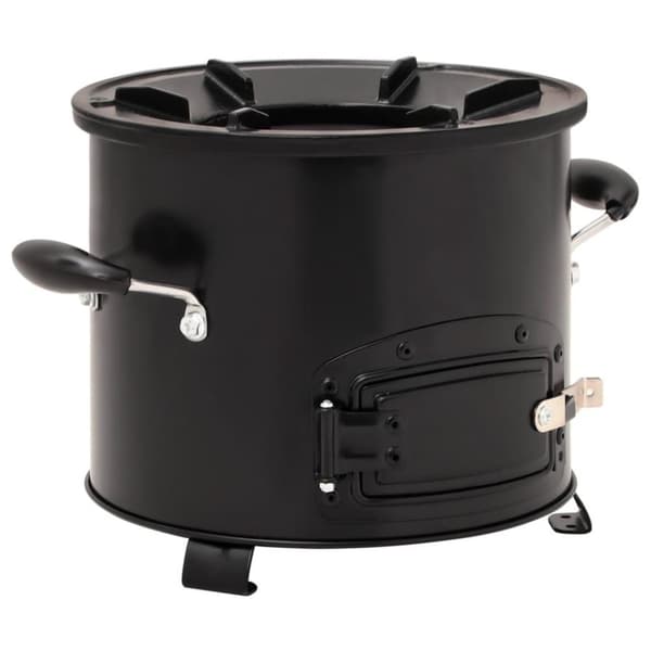 vidaXL Vedeldad campingspis svart 36x26x22,5 cm metall