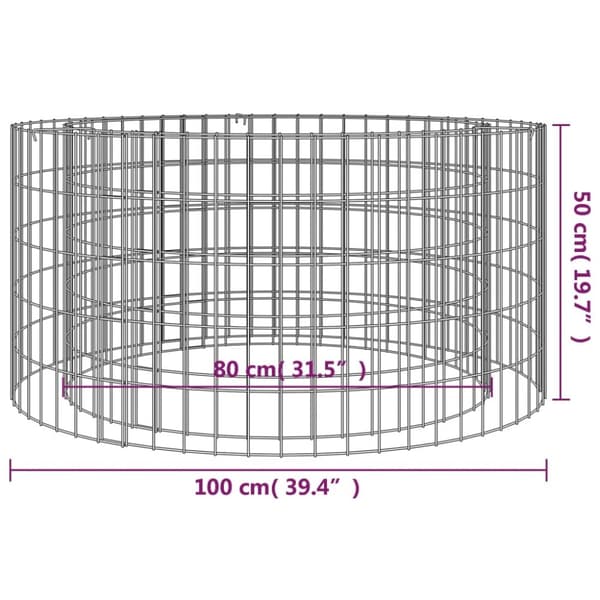 vidaXL Gabion bålstativ Ø 100 cm galvanisert jern